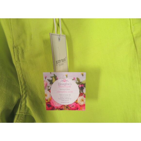 Judy Blue Slim Fit Cuffed Ankle Jeans High Rise Neon Green Wash Women 5/27 NWT - Picture 5 of 6